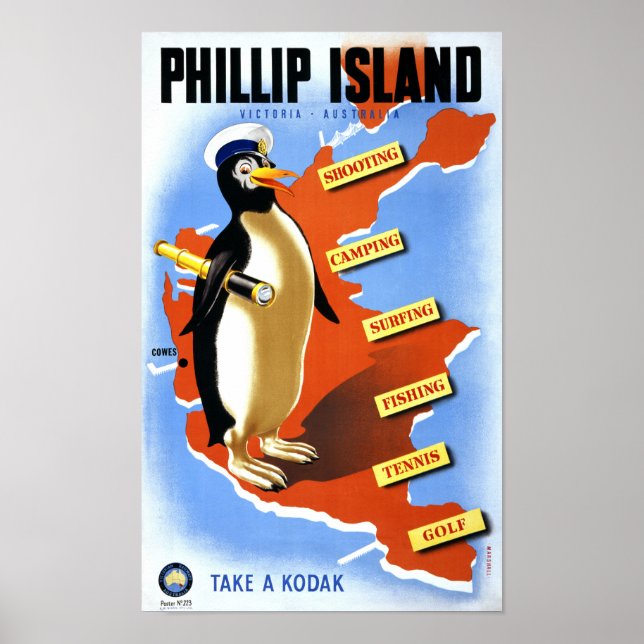 Phillip Island Victoria Australia Vintage Poster (Devant)
