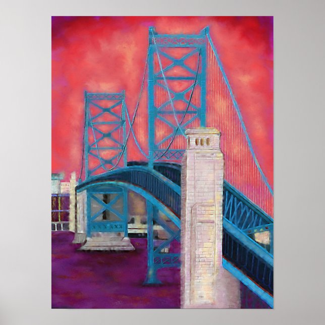 Philly Impressions (pont Ben Franklin à Dusk) (Devant)
