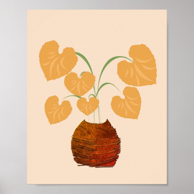 Philodendron Plante en cuivre Poster Poster Poster (Devant)