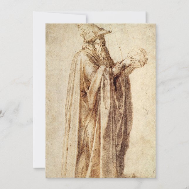 Philosophe grec au crâne humain par Michel-Ange (Devant)