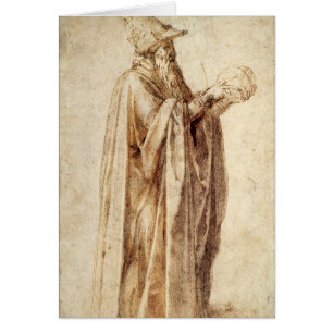 Philosophe grec avec crâne humain par Michelangelo