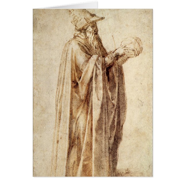 Philosophe grec avec crâne humain par Michelangelo (Devant)