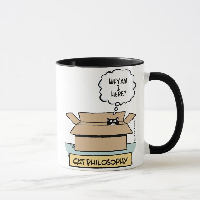 Philosophie de chat grande tasse de sonnerie (Droite)