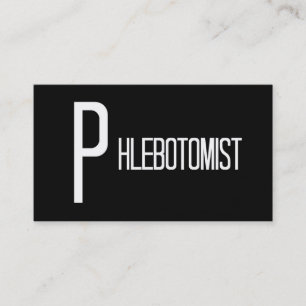 Phlebotomiste Carte de visite noir et blanc