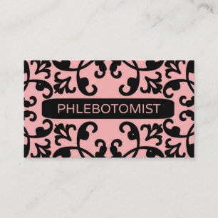 Phlebotomiste Peach Damask Carte de visite
