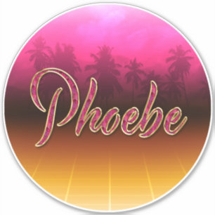 Phoebe Prénom Golden Pink Autocollants