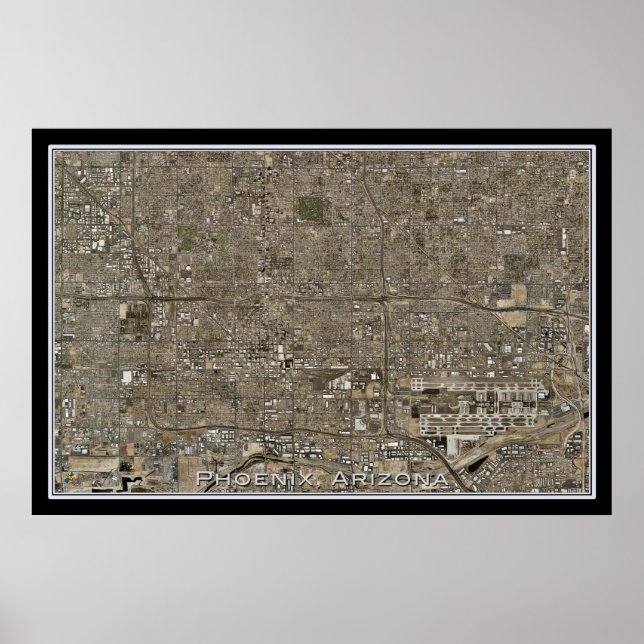 Phoenix Arizona Satellite Poster Carte (Devant)