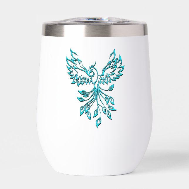 Phoenix bleu se lève sur blanc (Avant)