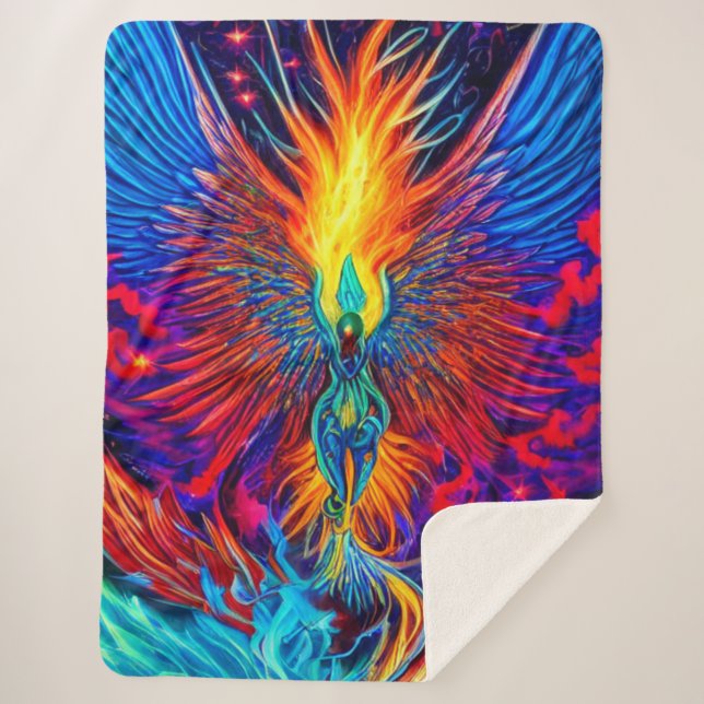 Phoenix couleur magique couverture Sherpa (Devant)