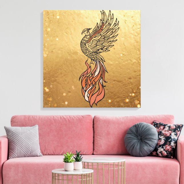 Phoenix de Feu Intérieur Bohème Art Mural | Phoeni (Insitu(Salon))