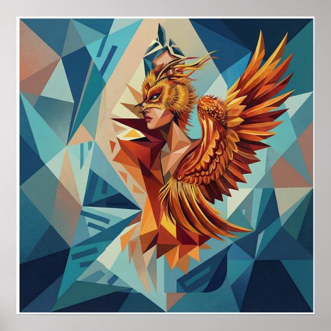 Phoenix en vol – Affiche d'art moderne (Devant)
