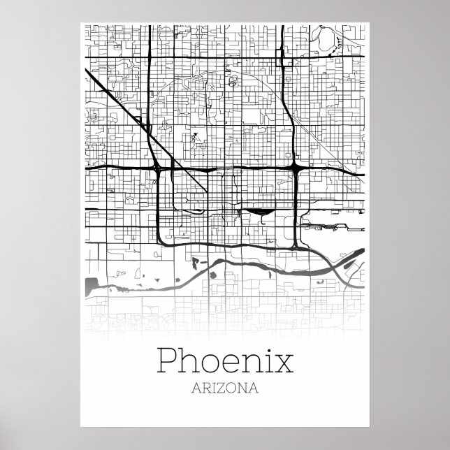 Phoenix Map - Arizona AZ - City Map Poster (Devant)