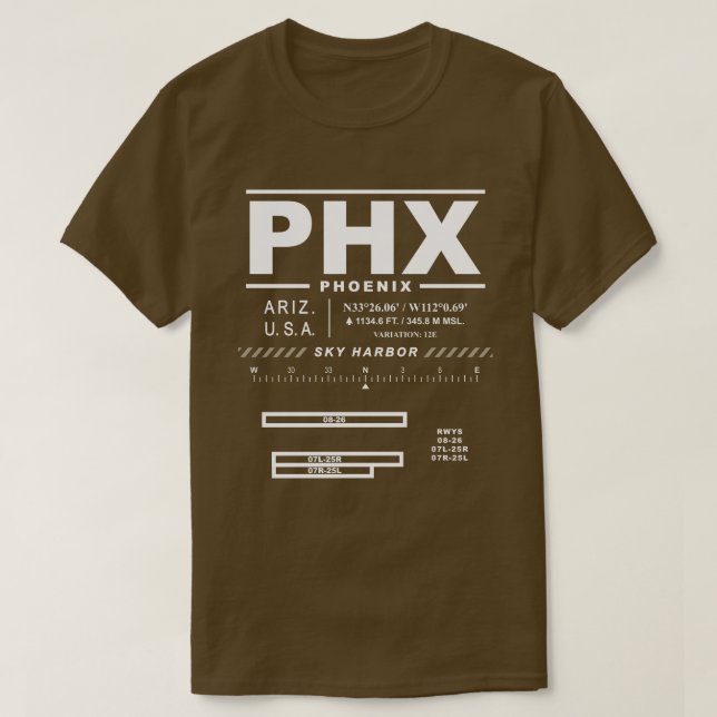 Phoenix Sky Harbor Int'l Airport PHX T-Shirt (Design devant)
