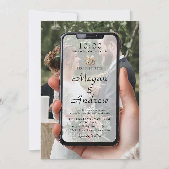 Phone Lock Screen Wedding Invitation (Devant)