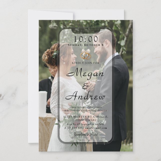 Phone Lock Screen Wedding Invitation (Devant)