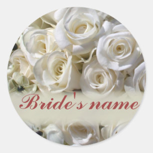Phoques de mariée rose blanc / autocollants