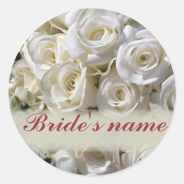 Phoques de mariée rose blanc / autocollants (Devant)
