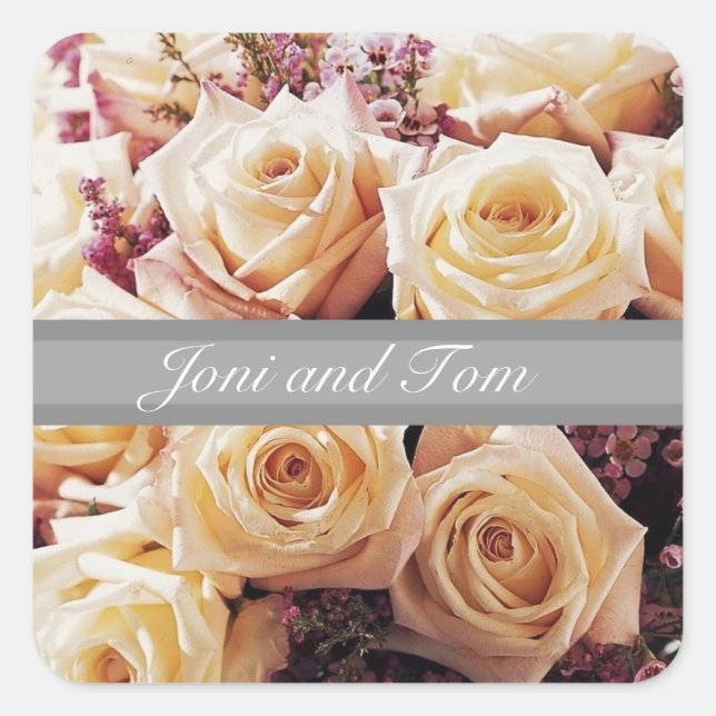 Phoques et autocollants à enveloppe Mariage floral (Devant)