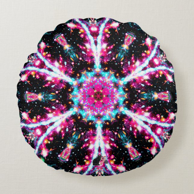 Phosphorescence Stellar Kaleid Coussin ronde (Devant)