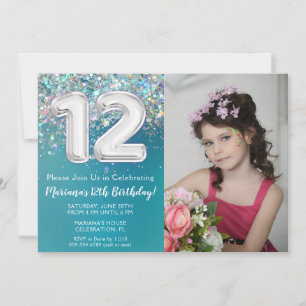 Photo 12e anniversaire Invitation Parties scintill