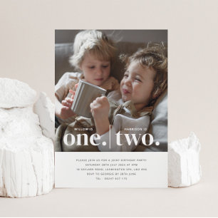 Photo 1er et 2e Invitation d'anniversaire conjoint