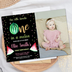 Photo 2 Slice Green Watermelon Invitation d'annive