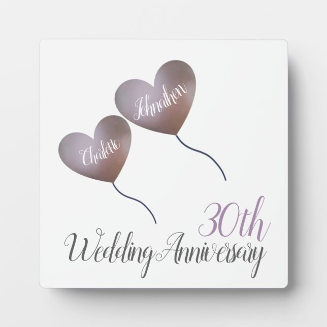 Photo 30e anniversaire de mariage perle cadeau Plaque (Devant)