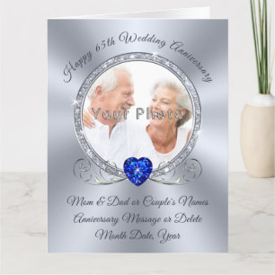 Photo, 65e anniversaire du Mariage Cartes pour les