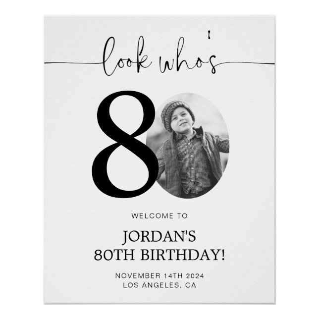 Photo 80th Birthday Affiche de bienvenue | Regarde (Devant)