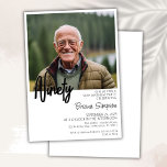 Photo 90th Birthday Invitation<br><div class="desc">Photo minimaliste 90ème anniversaire invitation pour une fête d'anniversaire amusante. L'âge peut être changé. Cette invitation est simple et élégante, adulte jalon d'anniversaire invitation pour les hommes et les femmes. La couleur arrière - plan peut être changée en n'importe quelle couleur de votre choix à l'aide de l'outil de conception....</div>