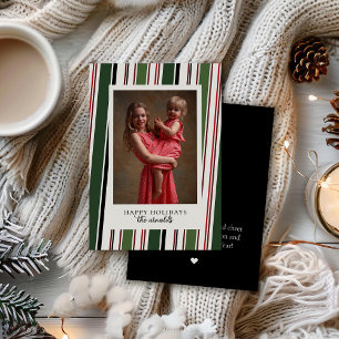 Photo à rayures noires Carte de Noël et de Fête