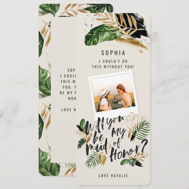 Photo abstraite tropicale de demoiselle d'honneur (Devant / Derrière)