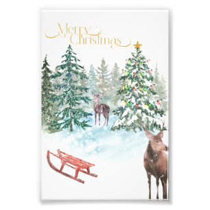 Photo Affiche de Noël à impression à l'aquarelle