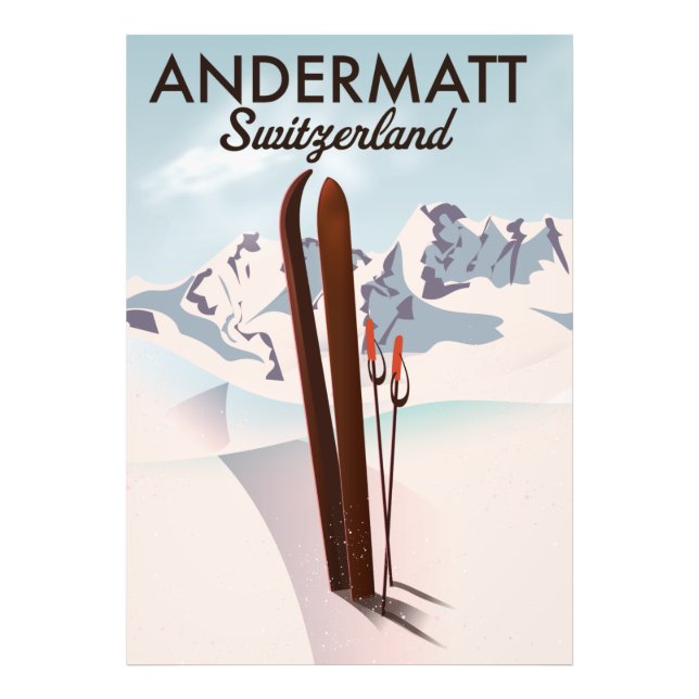 Photo Affiche de ski Andermatt Suisse impression de voya (Devant)