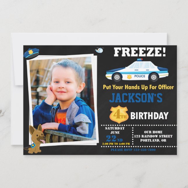 Photo Agent de police invitation K9 chien (Devant)