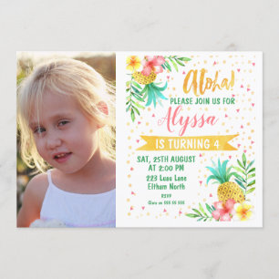 Photo Aloha Luau Invitation d'anniversaire