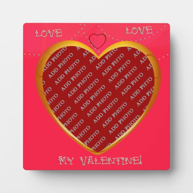 Photo Amour et cadre cardiaque Ajouter votre plaque phot (Devant)