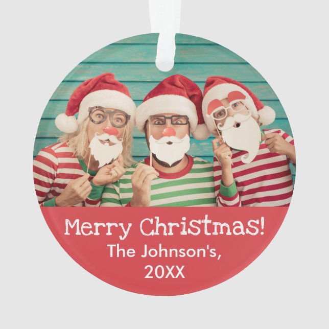 Photo amusante de Noël rouge rustique avant et arr (dos)