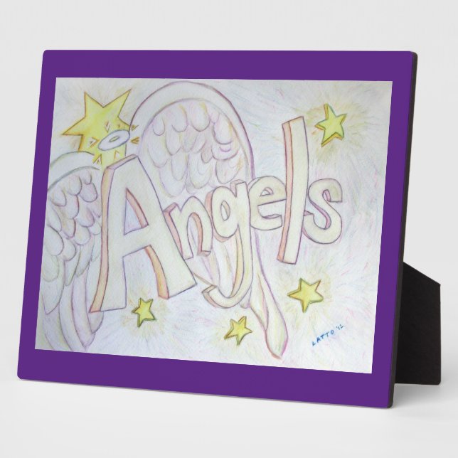 Photo Angels Inspirational Word Peinture Poème Plaque (Côté)