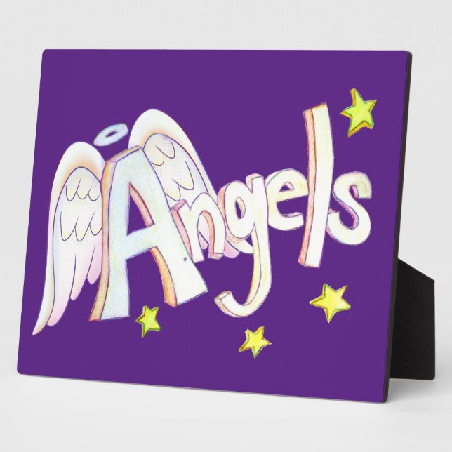 Photo Angels Inspirational Word Peinture Poème Plaque (Côté)