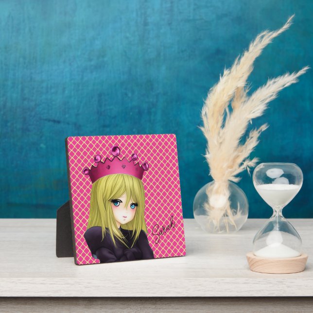 Photo Anime Girl avec plaque de couronne rose (Insitu)
