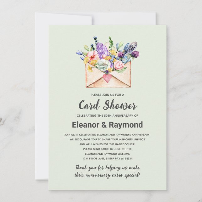 Photo Anniversaire Carte Douche Invitation (Devant)