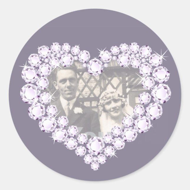 Photo Anniversaire de diamant stickers gris blanc (Devant)