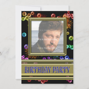 Photo Anniversaire Invitation avec bulles