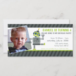 PHOTO ANNIVERSAIRE INVITATION :: robot dansant 1L
