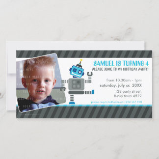 PHOTO ANNIVERSAIRE INVITATION :: robot dansant 4L