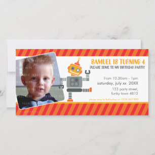 PHOTO ANNIVERSAIRE INVITATION :: robot danser 2L