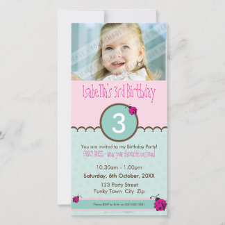 PHOTO ANNIVERSAIRE INVITATIONS :: ladybird 2P