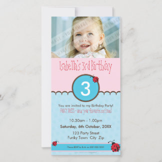 PHOTO ANNIVERSAIRE INVITATIONS :: ladybird 3P