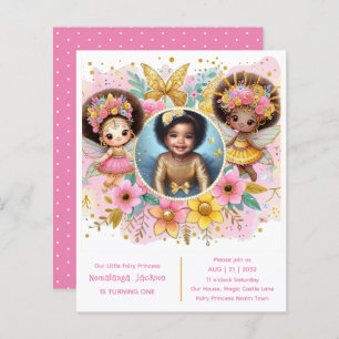 Photo Anniversaire Little Black Fairy African Pink